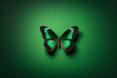 Green feather butterfly shadow, green butterfly danceの素材