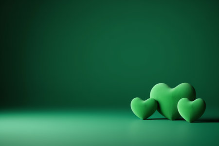 Three green hearts, green heartsの素材