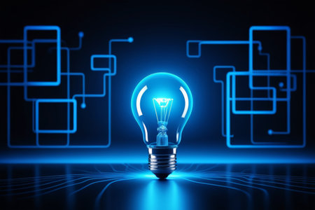 Sense of Technology Creative Light Bulb, Light of Future Technologyの素材