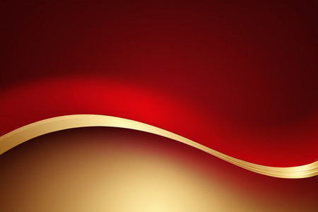 Elegant shading of golden waves, gorgeous background intertwined with red and goldの素材