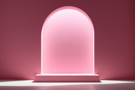 The secret realm of light and shadow of pink arches, the minimalist pink spaceの素材