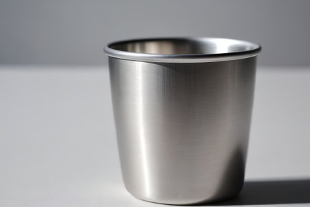 The texture of a simple metal cup, the modern light and shadow of a stainless steel cupの素材