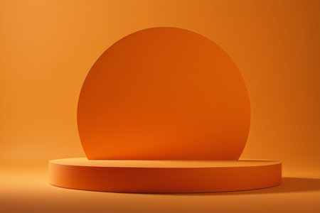 Orange Minimalist Stage, Geometric Shape Product Display Standの素材