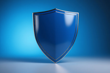 The guardian power of the blue shield, the safe and secure blue shieldの素材