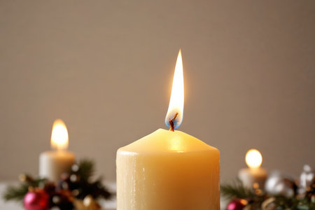 Swaying candlelight warms winter days, quiet candlelight lights hopeの素材