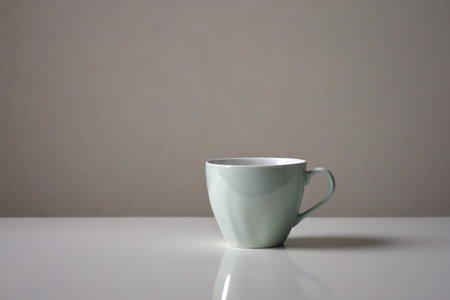 Simple style celadon coffee cup, coffee time in a quiet cornerの素材