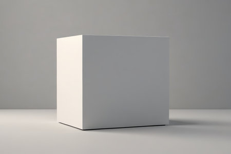 Minimalism of the pure cube, geometric aesthetics in the art of blank spaceの素材