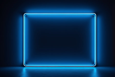 Blue light-up rectangular frame backgroundの素材