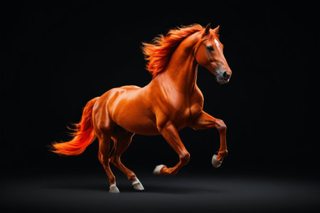 Running reddish-brown horseの素材