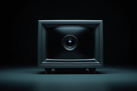 Close-up footage of vintage TV camerasの素材