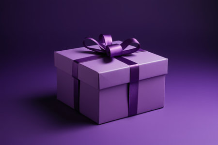 Purple Gift Box with Bow Close-upの素材