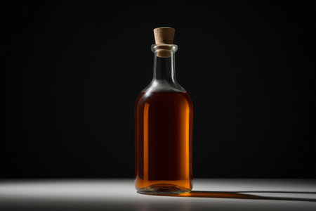 Close-up of a still life of liquid in a glass bottleの素材