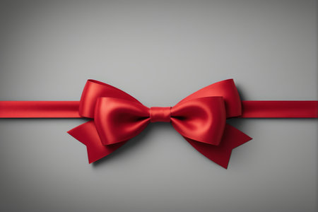 Red bow ribbon decoration materialの素材
