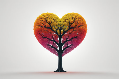 Heart-shaped colorful trees natural landscapeの素材