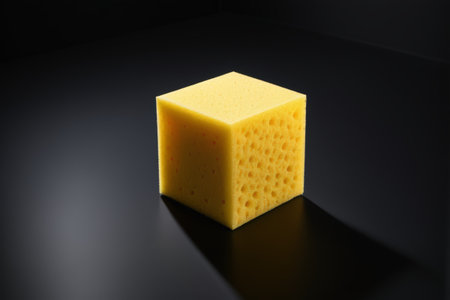Close-up of yellow cleaning spongeの素材