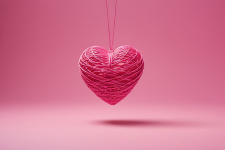 Pink heart hanging decorationの素材