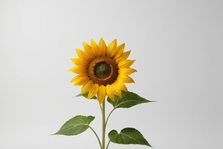 Close-up of a single sunflower plantの素材