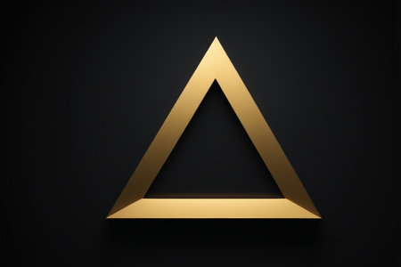 Gold triangle design material on black backgroundの素材
