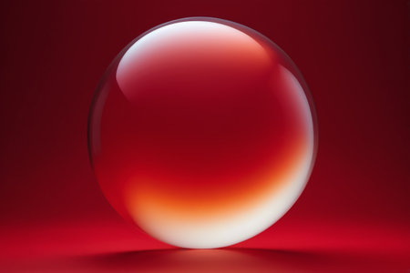 Transparent sphere on red backgroundの素材