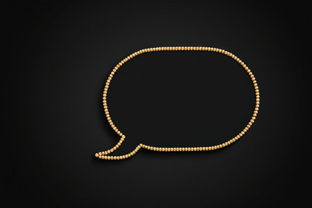 Gold pearl-shaped conversation bubble iconの素材