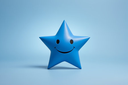 Blue Smiley Face Pentagram Product Displayの素材