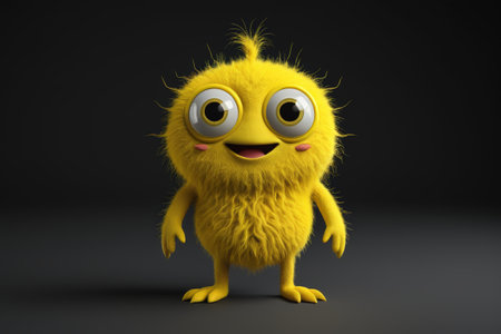 Yellow plush cartoon animal imageの素材