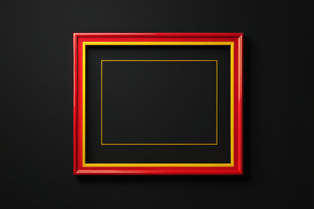 Red yellow frame on black backgroundの素材