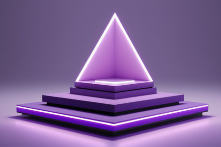 Purple luminous triangular display standの素材