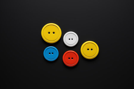 Close-up of colorful buttonsの素材