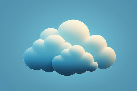 Blue background 3D cloud materialの素材