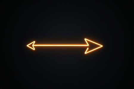 Black background illuminated double arrowの素材