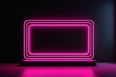 Pink neon glow frame display materialの素材