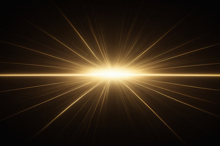 Golden light radiating backgroundの素材