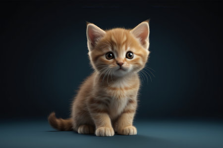 Cute Little Orange Cat Close-upの素材