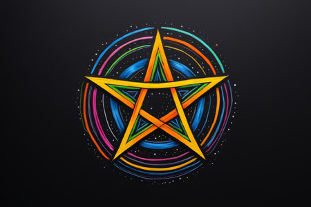 Colorful five-pointed star pattern design materialsの素材