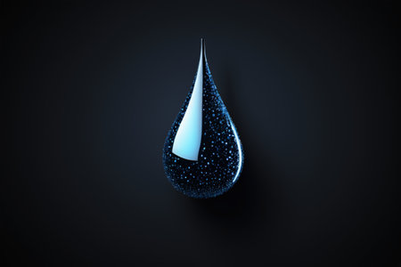 Close-up of blue liquid water dropletsの素材