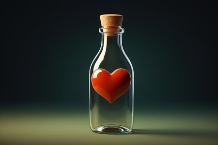 Red Heart Material in Glass Bottleの素材