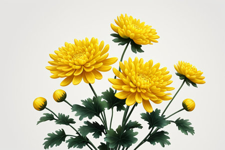 Yellow chrysanthemum flower close-up materialの素材