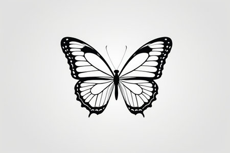 Black and white butterfly pattern materialの素材