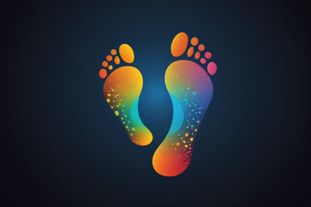 Colorful abstract footprint patternの素材