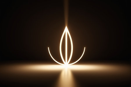 Luminous abstract plant shape light and shadow materialの素材