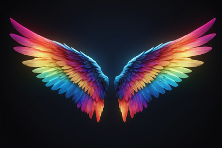 Close-up of colorful dream wingsの素材