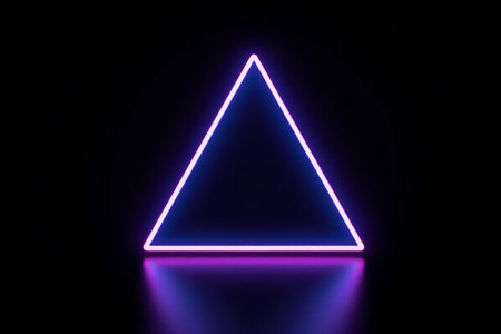 Glowing triangle neon lighting effectの素材