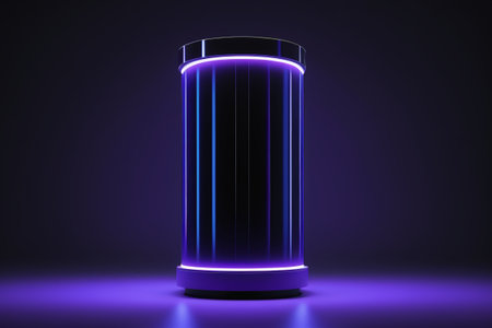 Cylindrical technology products with luminous effectの素材