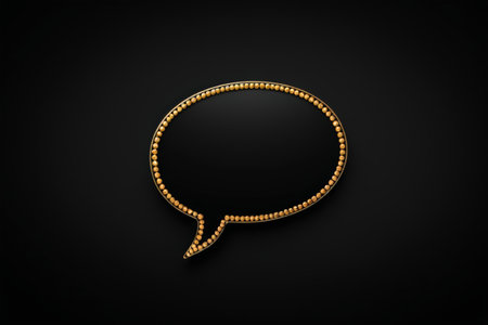 Black background gold beads conversation bubblesの素材