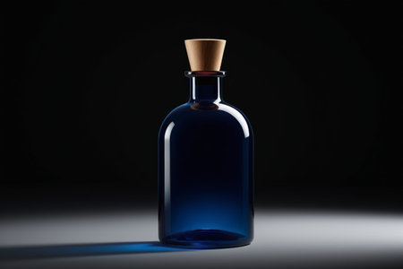 Blue glass bottle with wooden stopper Still Lifeの素材