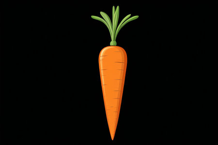 Carrot illustration on black backgroundの素材