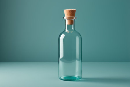Clear glass bottle with corkの素材