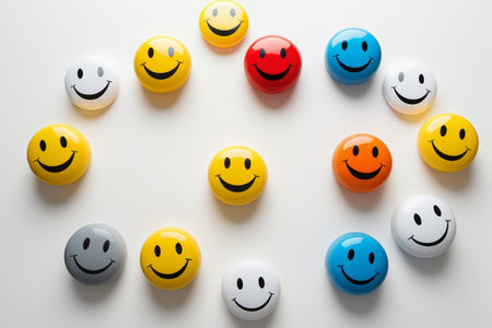 Colorful smile expression badge arrangement screenの素材