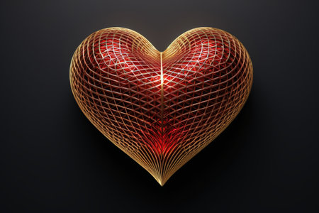 Gold mesh heart pattern materialの素材